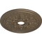 Ekena Millwork Rose and Ribbon Ceiling Medallion (Fits Canopies up to 4"), 23 5/8"OD x 4"ID x 1 1/2"P, Warm Silver CM23ROWSS - alternate 2